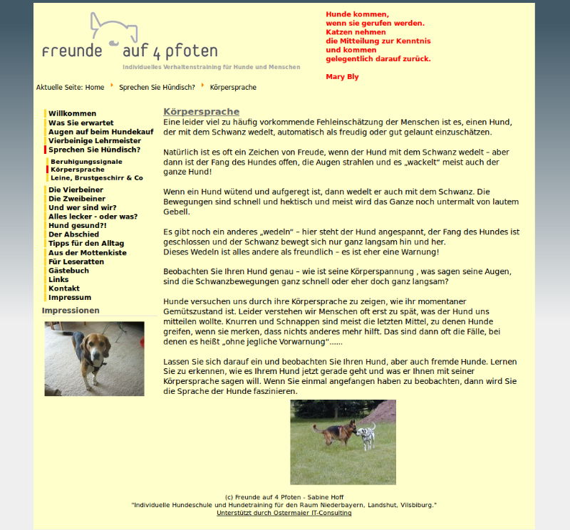 Referenz - Freunde auf 4 Pfoten